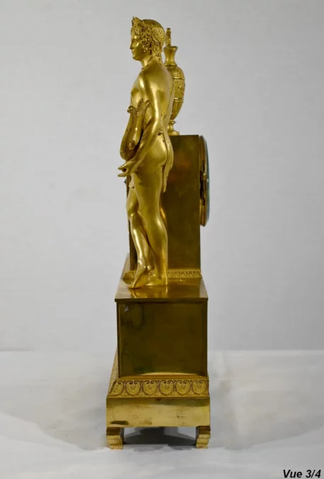 Horloge en Bronze Doré, estampillée « Leroy Palais Royal », époque Empire – Début XIXe