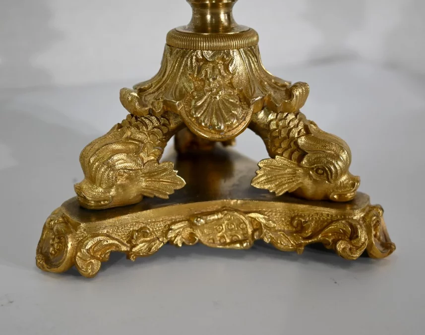 Paire de Flambeaux en Bronze, époque Restauration - Début XIXe