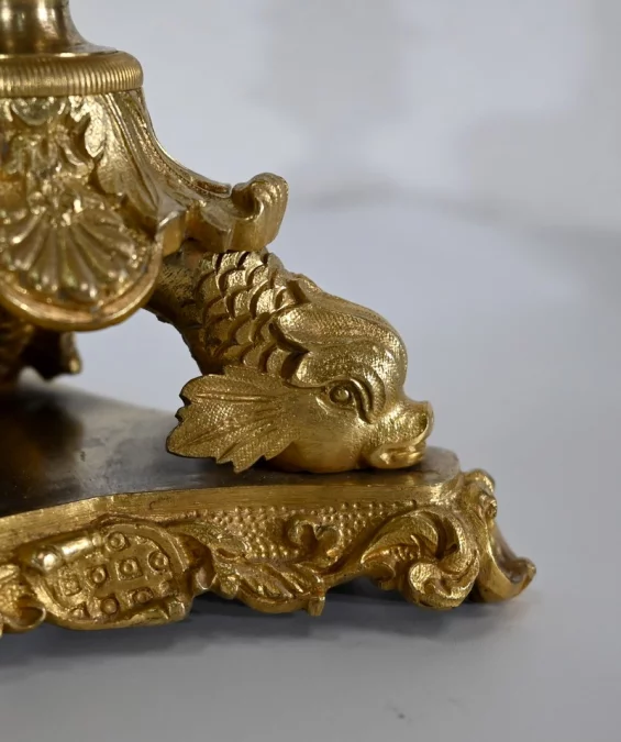 Paire de Flambeaux en Bronze, époque Restauration - Début XIXe