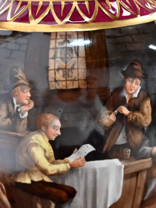 PAREJA DE JARRON DE PORCELANA DE PARIS