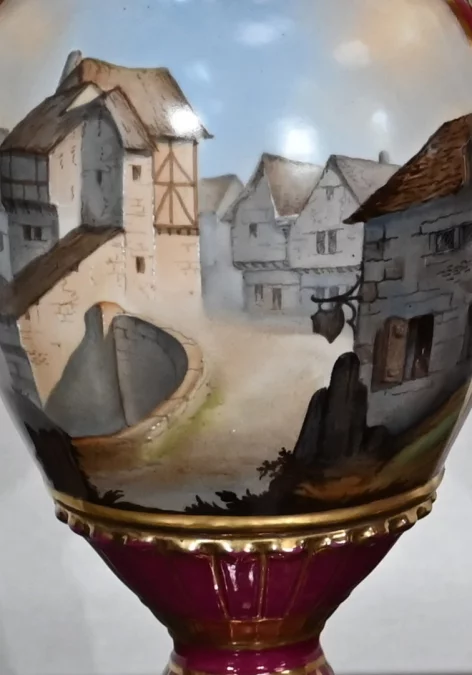 PAREJA DE JARRON DE PORCELANA DE PARIS