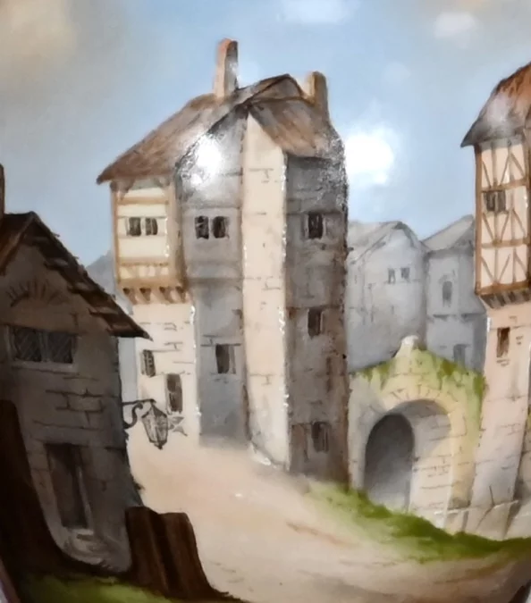 PAREJA DE JARRON DE PORCELANA DE PARIS