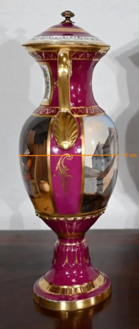 PAREJA DE JARRON DE PORCELANA DE PARIS