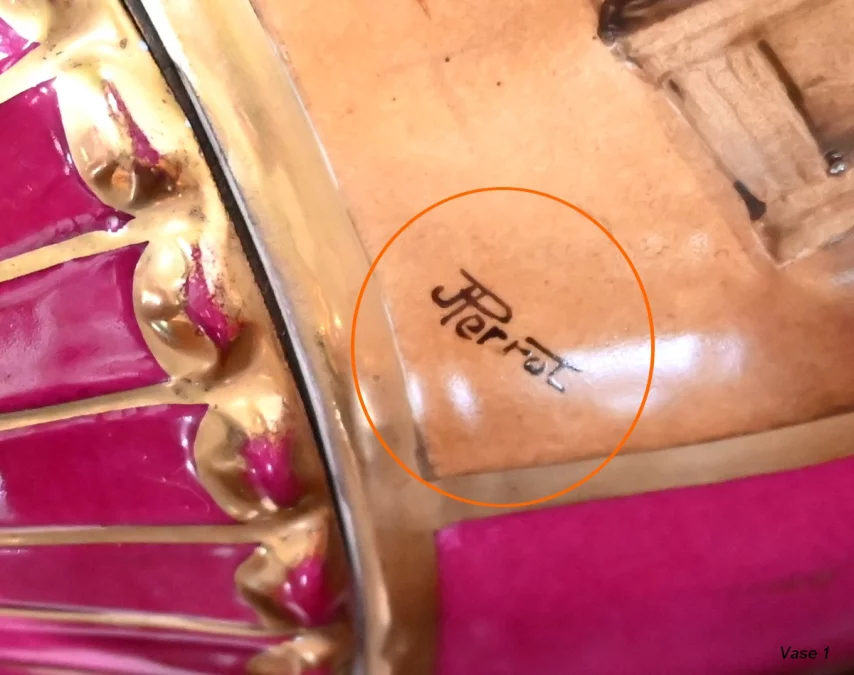 PAREJA DE JARRON DE PORCELANA DE PARIS