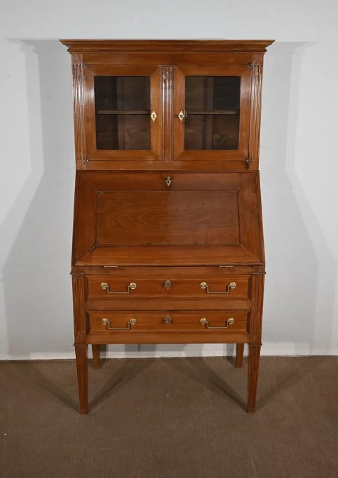 Bureau de Pente Vitrine en Acacia massif, style Louis XVI – 1ère partie XIXe