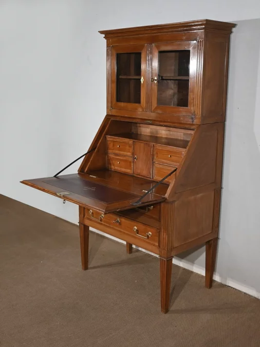 Bureau de Pente Vitrine en Acacia massif, style Louis XVI – 1ère partie XIXe