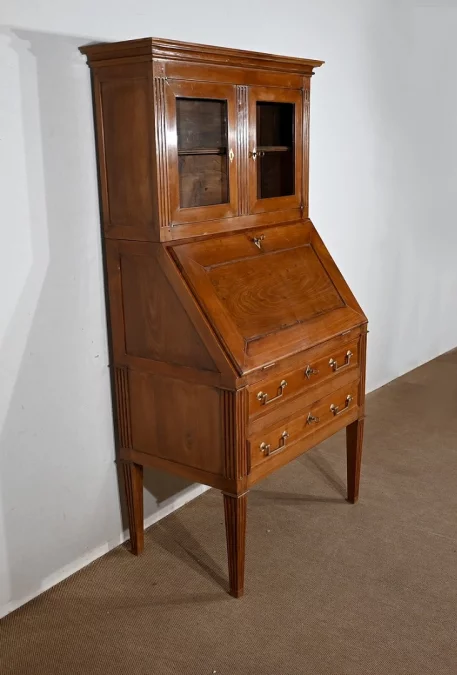Bureau de Pente Vitrine en Acacia massif, style Louis XVI – 1ère partie XIXe