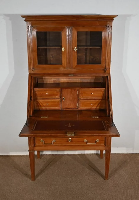 Bureau de Pente Vitrine en Acacia massif, style Louis XVI – 1ère partie XIXe