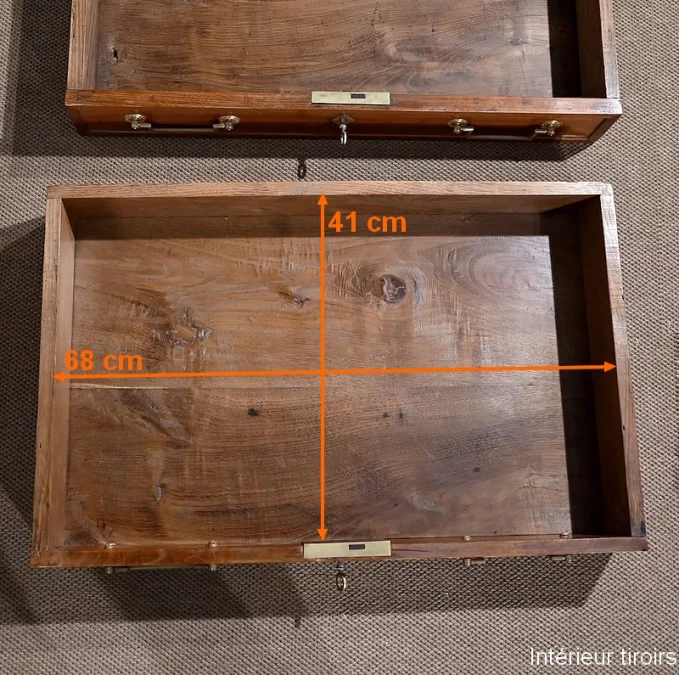 Bureau de Pente Vitrine en Acacia massif, style Louis XVI – 1ère partie XIXe