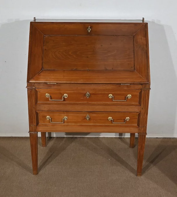 Bureau de Pente Vitrine en Acacia massif, style Louis XVI – 1ère partie XIXe