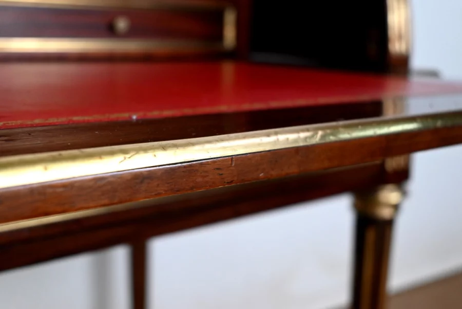 Important Bureau Cylindre en Acajou, style Louis XVI, époque Napoléon III – 2ème moitié XIXe