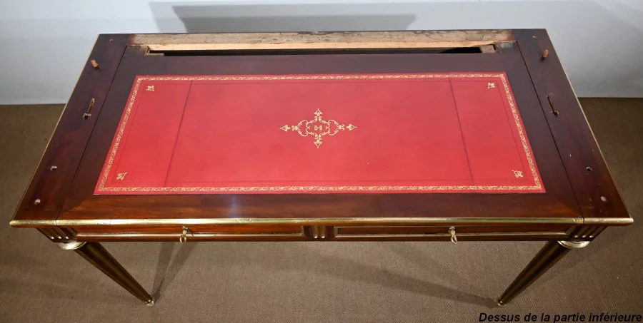 Important Bureau Cylindre en Acajou, style Louis XVI, époque Napoléon III – 2ème moitié XIXe