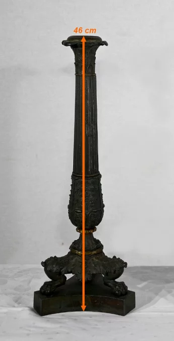 Paire de Chandeliers en Bronze, époque Restauration – Début XIXe