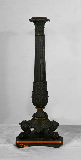 Paire de Chandeliers en Bronze, époque Restauration – Début XIXe