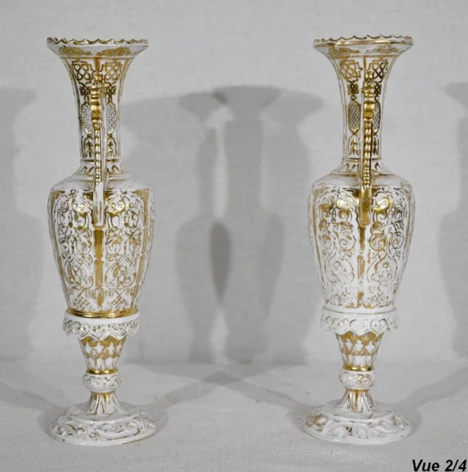 Paire de Vases en Porcelaine de Paris – Fin XIXe