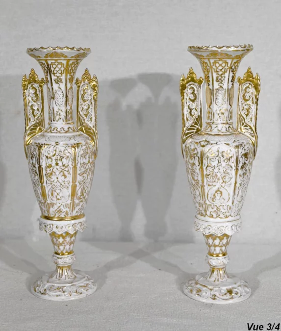 Paire de Vases en Porcelaine de Paris – Fin XIXe