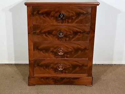 Petite Commode Chiffonnière en Ronce d'Acajou – Fin XIXe