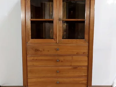Commode Vitrine de Propriété en Merisier Massif, époque Empire – Début XIXe
