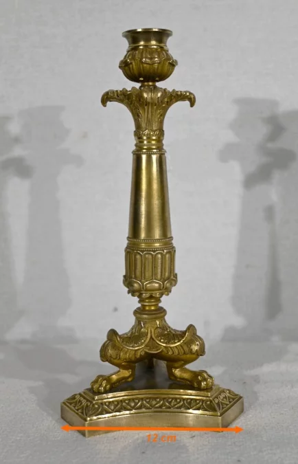 Paire de Bougeoirs en Bronze, époque Restauration – Début XIXe