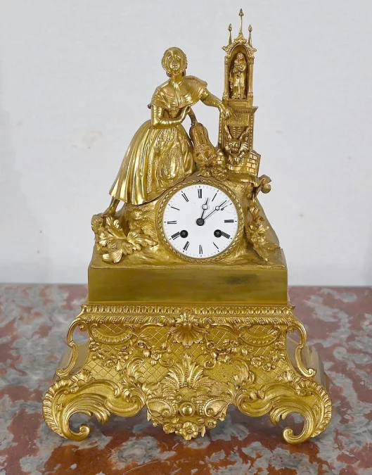 Pendule en bronze doré, époque Napoléon III – Milieu XIXe