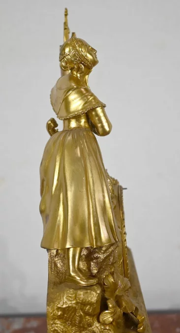 Pendule en bronze doré, époque Napoléon III – Milieu XIXe