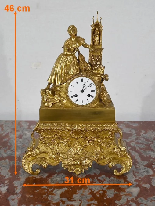 Pendule en bronze doré, époque Napoléon III – Milieu XIXe