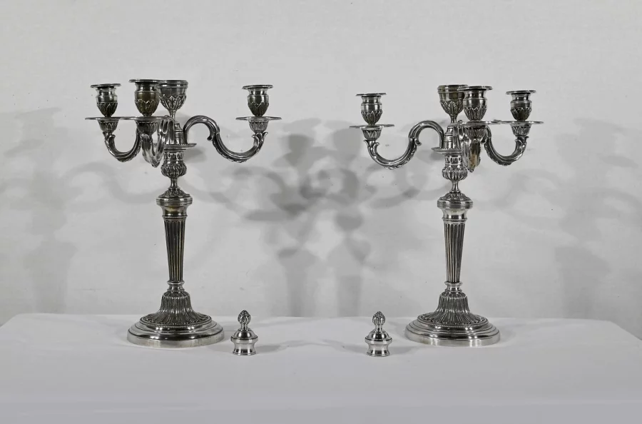 ПАРА СЕРЕБРЯНЫХ ПОДСВЕЧНИКОВ