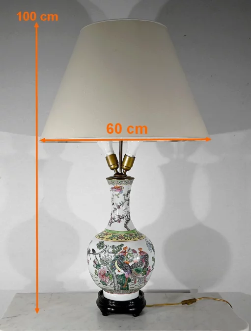Importante Lampe en Porcelaine de Chine – 1960