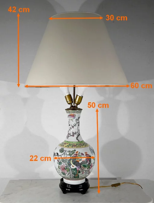 Importante Lampe en Porcelaine de Chine – 1960