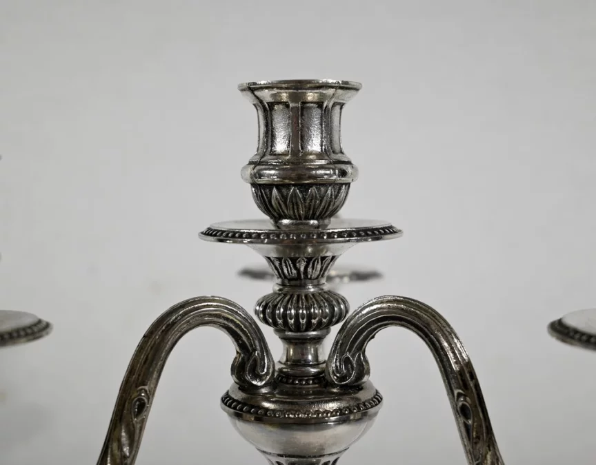 ПАРА СЕРЕБРЯНЫХ ПОДСВЕЧНИКОВ