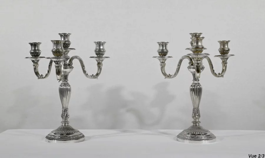 ПАРА СЕРЕБРЯНЫХ ПОДСВЕЧНИКОВ