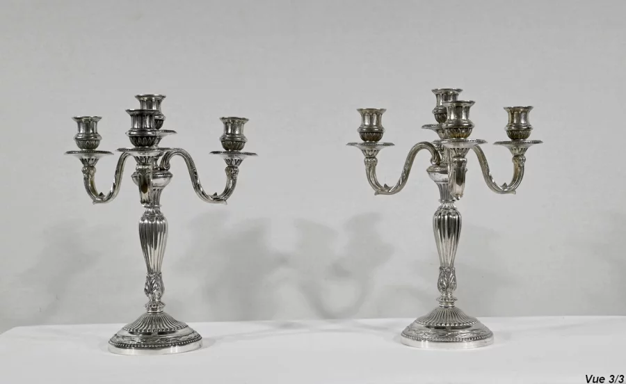 ПАРА СЕРЕБРЯНЫХ ПОДСВЕЧНИКОВ