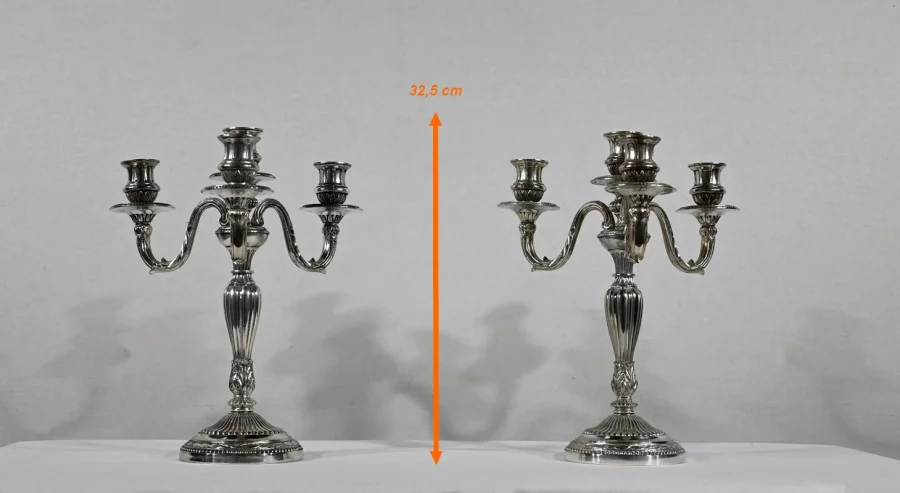 ПАРА СЕРЕБРЯНЫХ ПОДСВЕЧНИКОВ