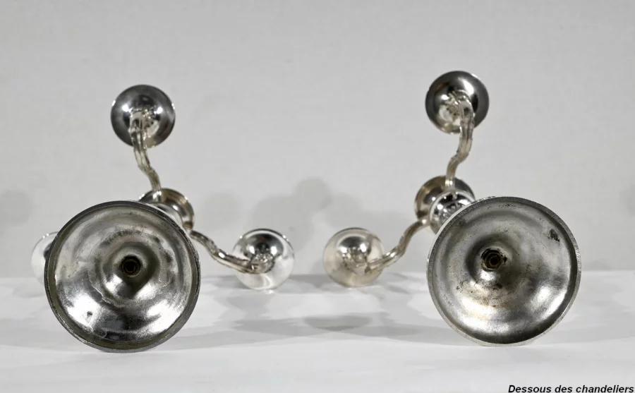 ПАРА СЕРЕБРЯНЫХ ПОДСВЕЧНИКОВ