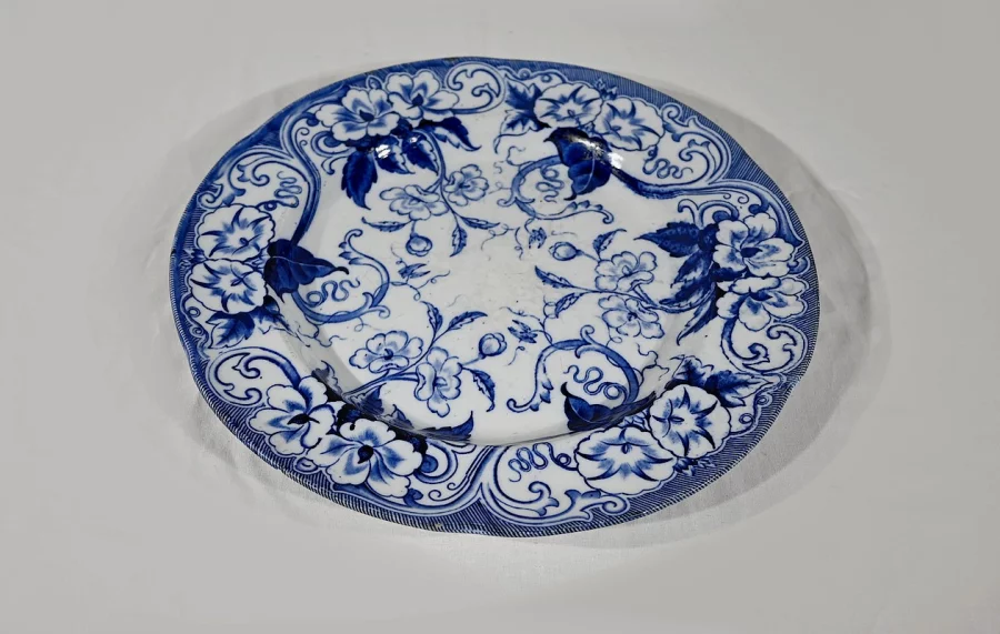 Grand Plat en Faïence « Flora aux Liserons », Creil & Montereau, Art Nouveau – Fin XIXe