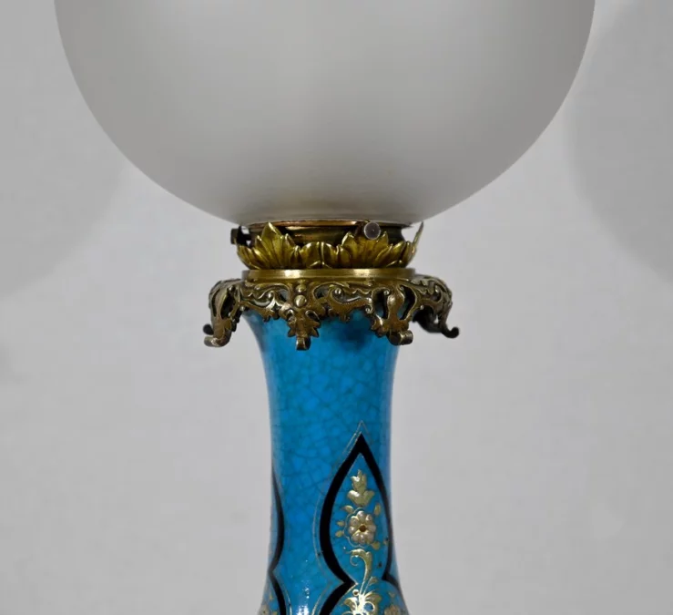 Paire de Lampes en Porcelaine et Bronze, époque Napoléon III – Milieu XIXe