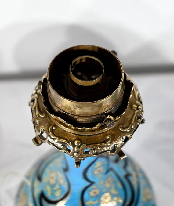 Paire de Lampes en Porcelaine et Bronze, époque Napoléon III – Milieu XIXe