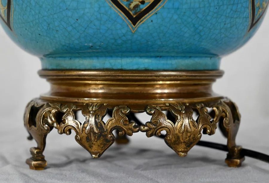 Paire de Lampes en Porcelaine et Bronze, époque Napoléon III – Milieu XIXe