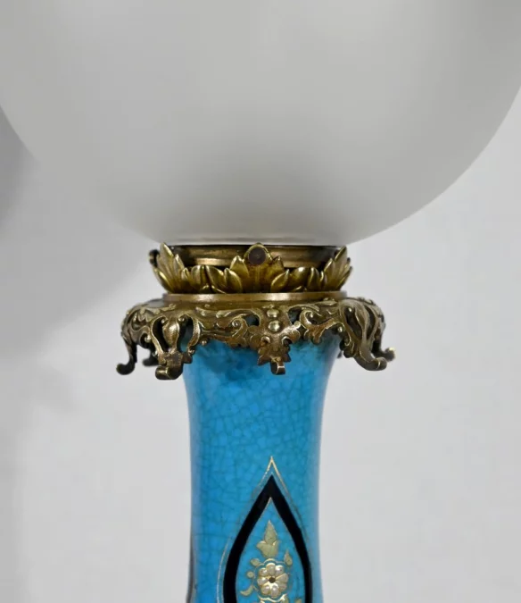 Paire de Lampes en Porcelaine et Bronze, époque Napoléon III – Milieu XIXe