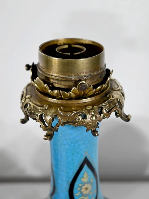Paire de Lampes en Porcelaine et Bronze, époque Napoléon III – Milieu XIXe