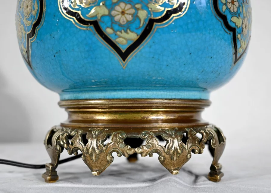 Paire de Lampes en Porcelaine et Bronze, époque Napoléon III – Milieu XIXe