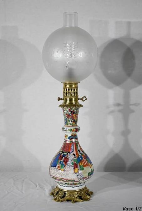 Paire de Lampes à Pétrole, époque Napoléon III – Milieu XIXe