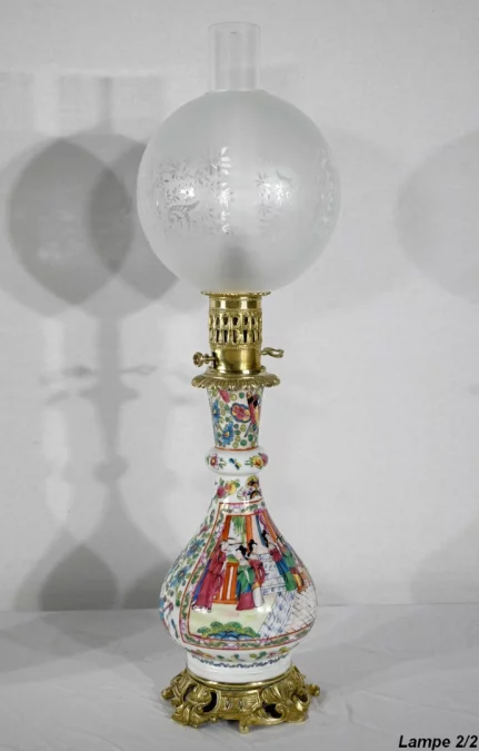 Paire de Lampes à Pétrole, époque Napoléon III – Milieu XIXe