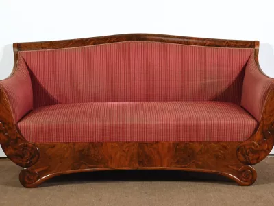 Canapé 3 Places en Ronce de Noyer, goût Restauration – 1ère partie XIXe