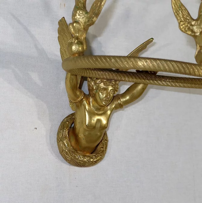 Paire d’Appliques Porte-bougies en Bronze doré, Empire – Début XIXe