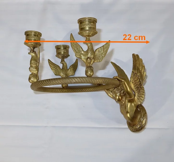 Paire d’Appliques Porte-bougies en Bronze doré, Empire – Début XIXe