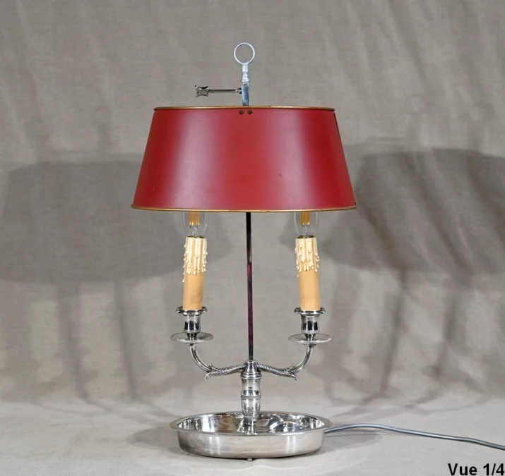 Lampe Bouillotte en Métal Argenté – Début XXe