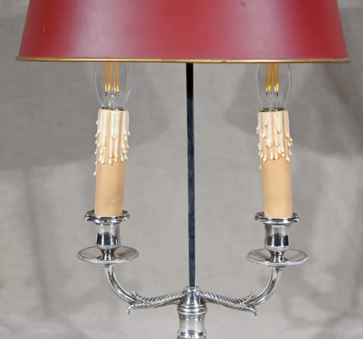 Lampe Bouillotte en Métal Argenté – Début XXe