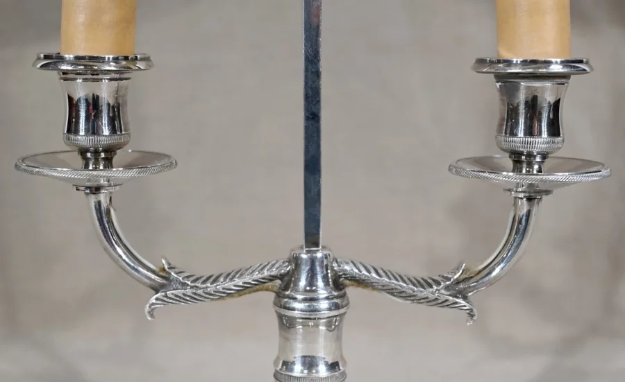 Lampe Bouillotte en Métal Argenté – Début XXe