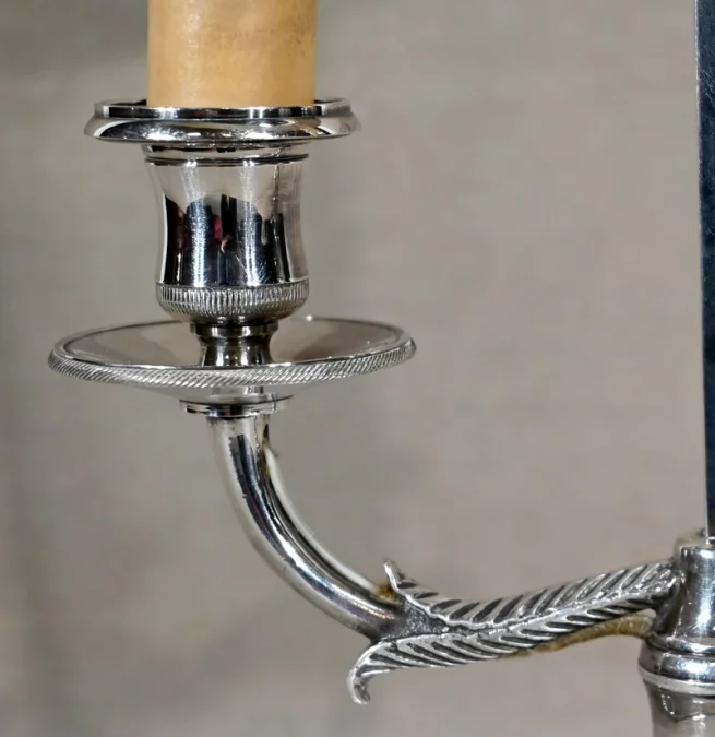 Lampe Bouillotte en Métal Argenté – Début XXe